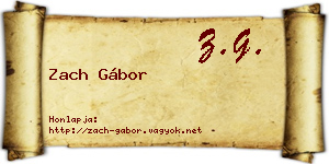 Zach Gábor névjegykártya