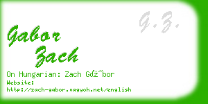 gabor zach business card